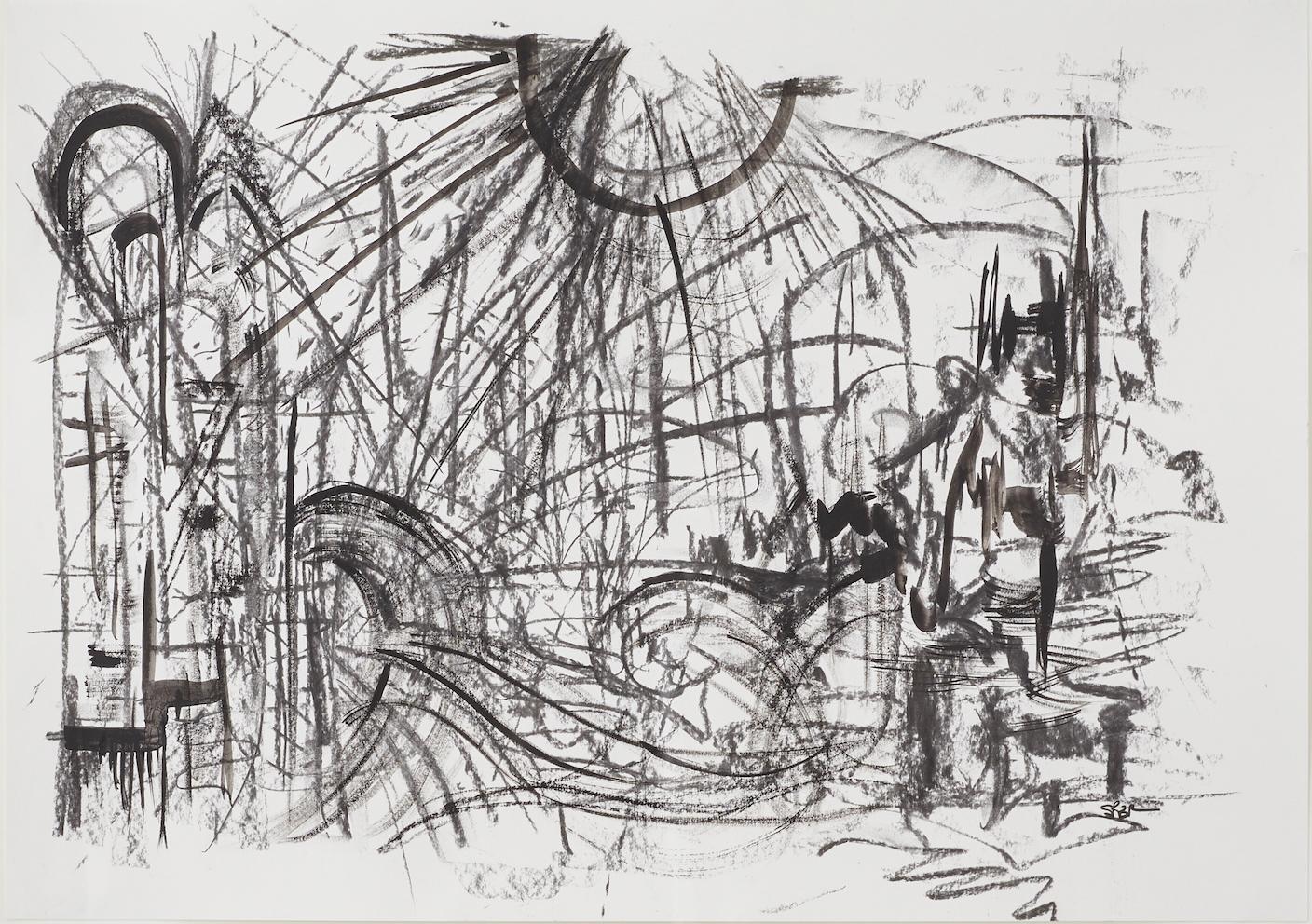 Sharon Pearce Kohle auf Papier „No. 9“ – Sharon Pearce, UK, 2022 (Britisch) im Angebot