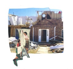 Drawing Drapes, contemporary feminist, surrealist collage on paper