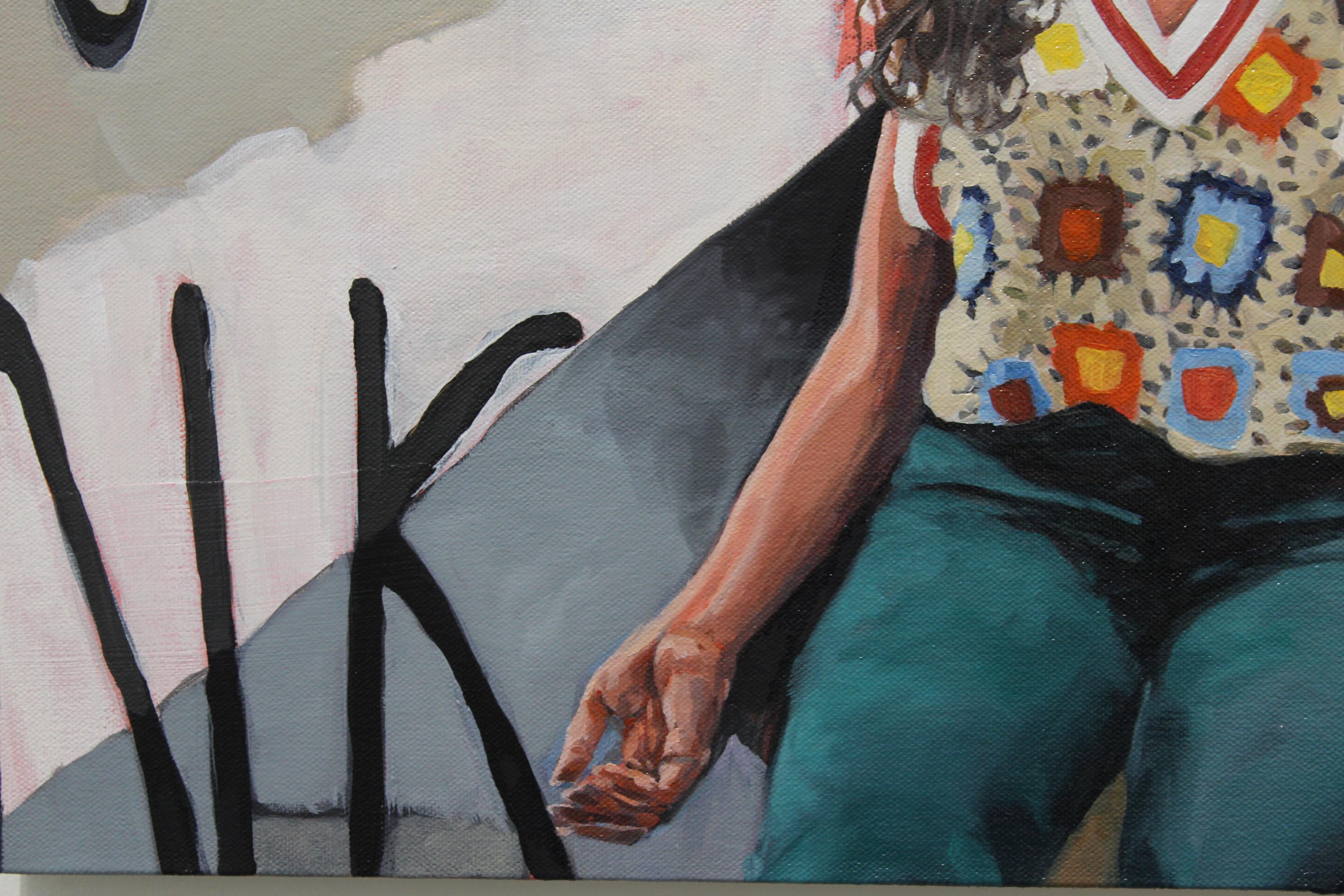 Don't Be Scared - Black Figurative Painting by Sharon Shapiro