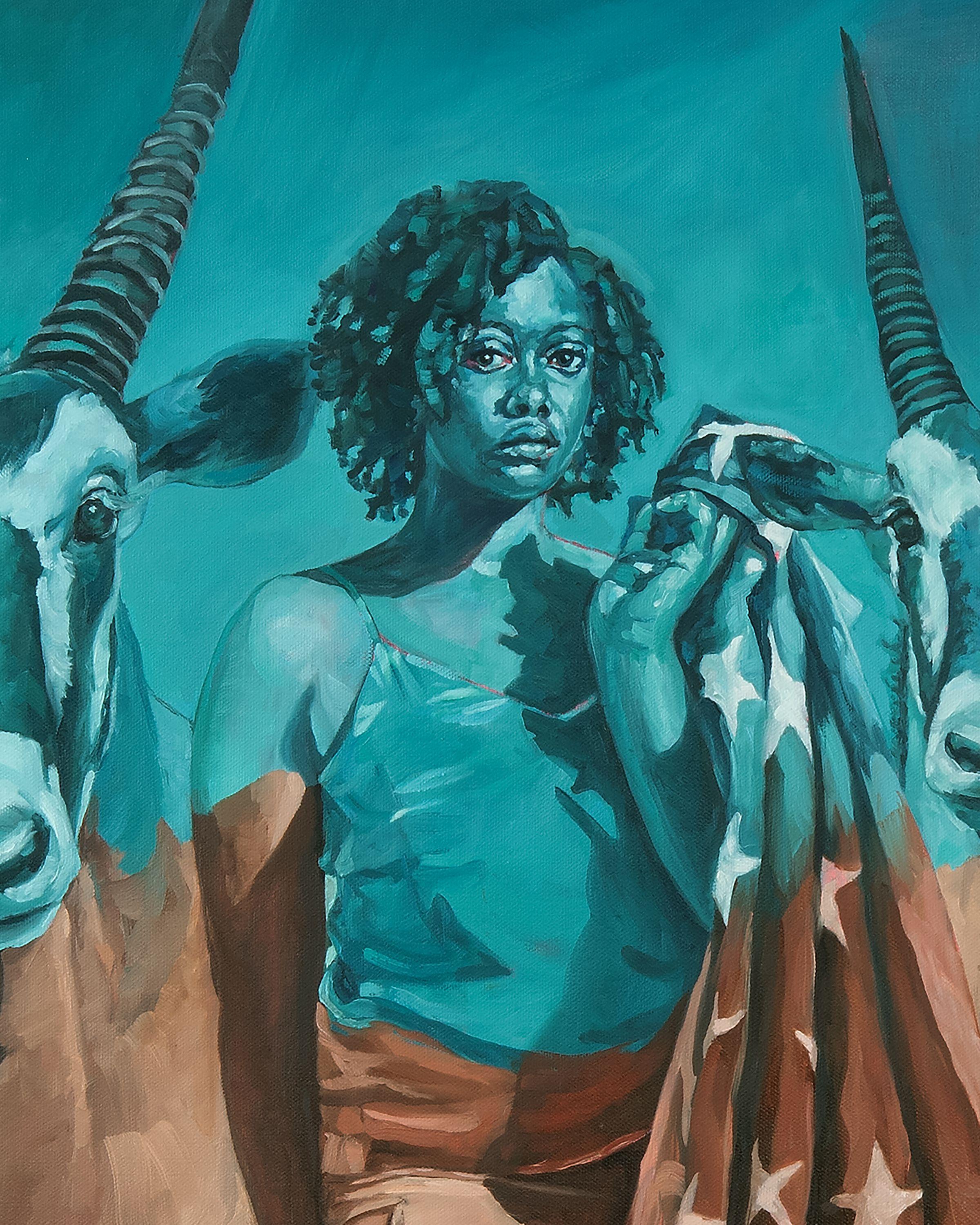 Natural History - Black Figurative Painting by Sharon Shapiro