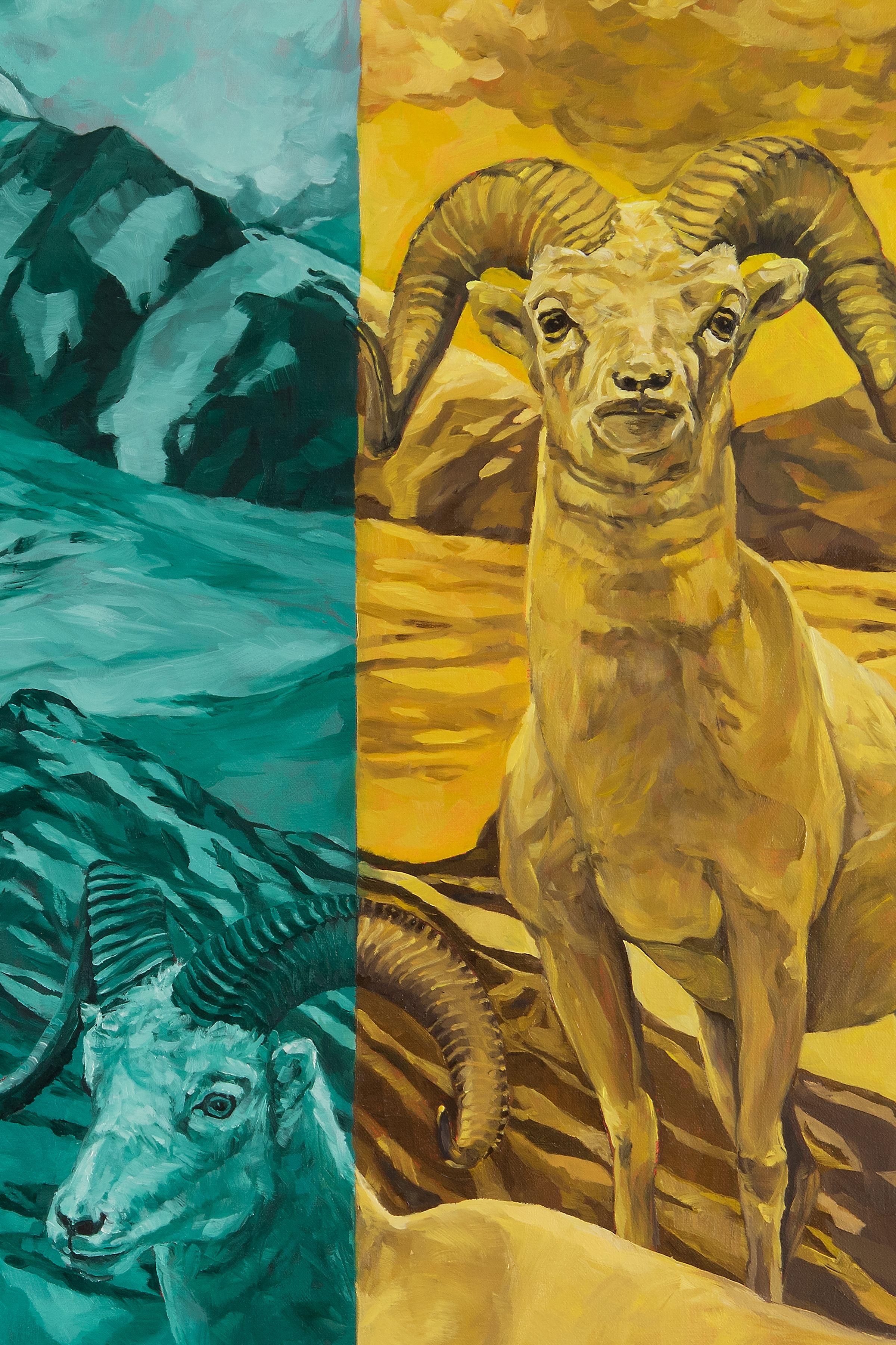Schleuder Chakren (Braun), Figurative Painting, von Sharon Shapiro