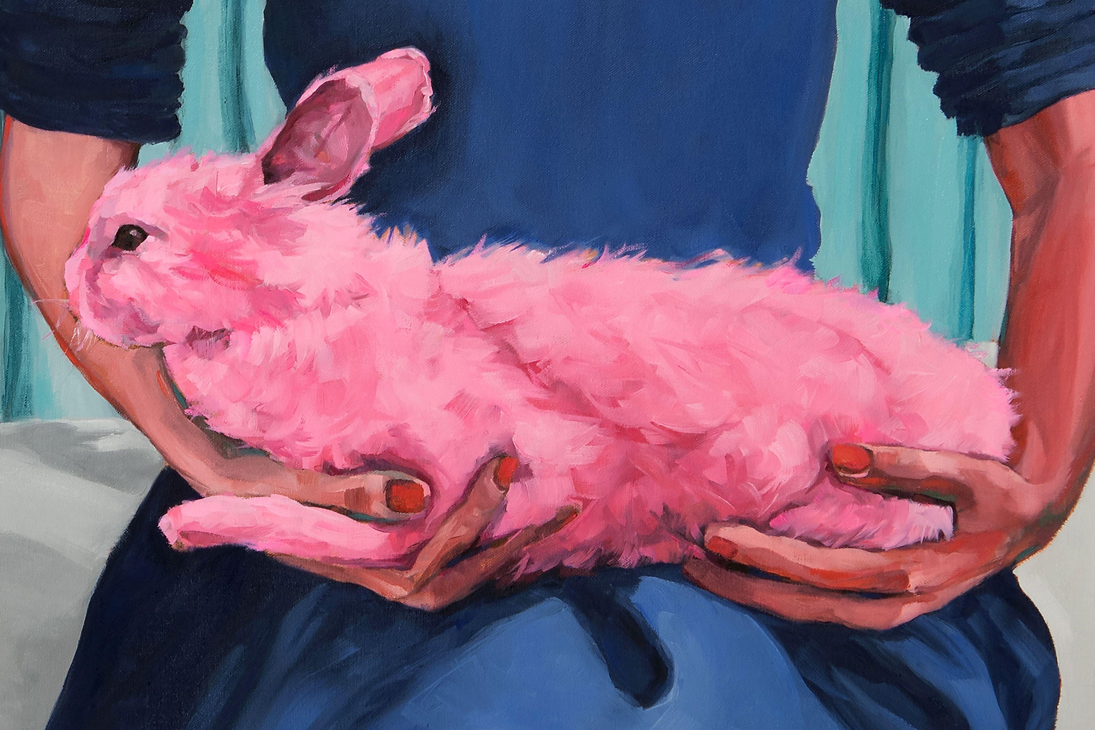 Sanfte Beschwörung (Grau), Figurative Painting, von Sharon Shapiro