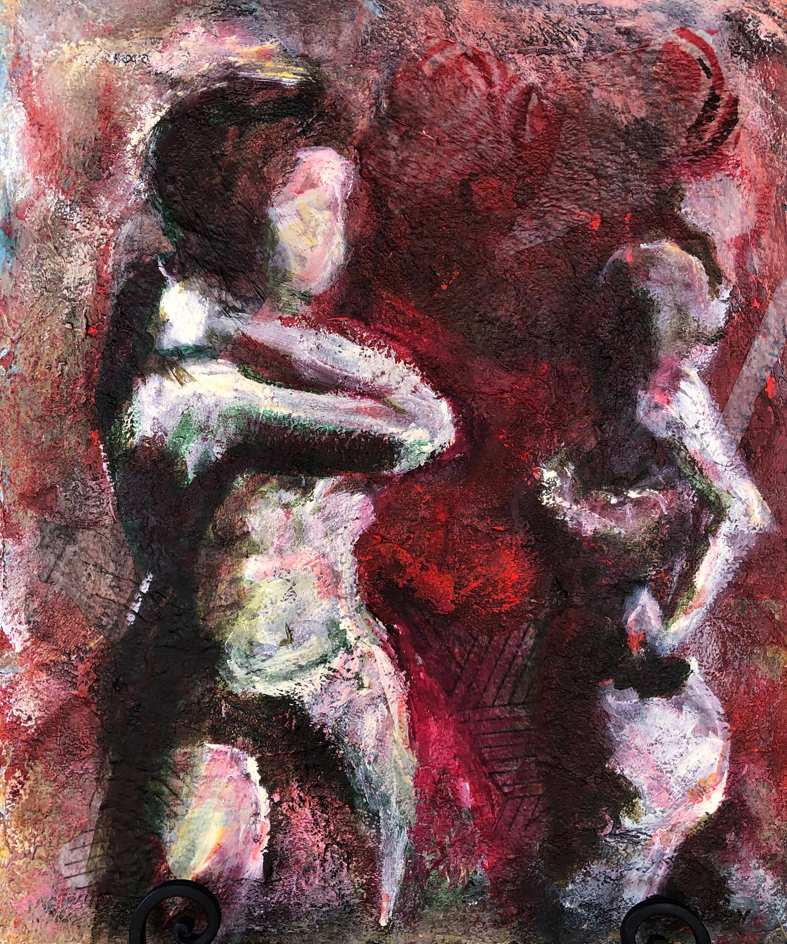 Confrontation, Original Painting - Mixed Media Art by Sharon Sieben