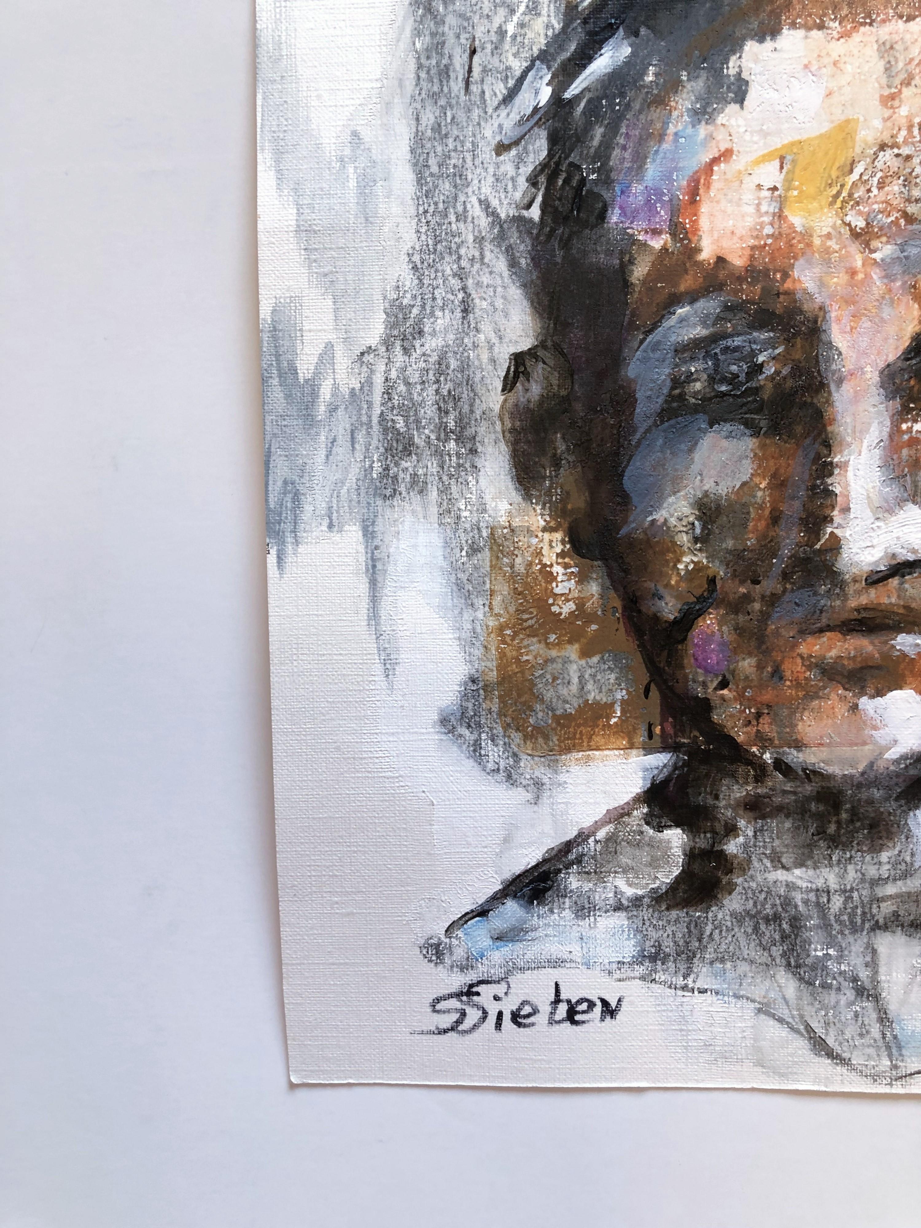 Er, Originalgemälde (Expressionismus), Mixed Media Art, von Sharon Sieben