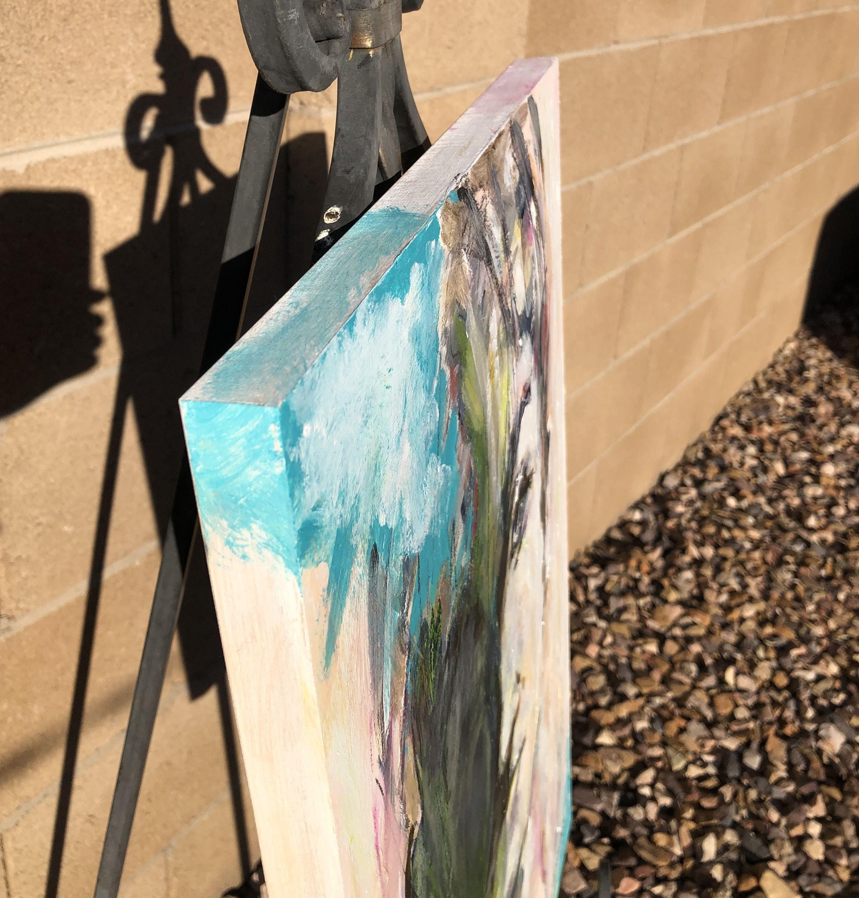 The Artist, Sharon Sieben, asks; Have you ever had a spontaneous resolution. This portrait reveals such an event. Artwork is wired on the back and arrives wired on the back; ready to hang. :: Painting :: Contemporary :: This piece comes with an