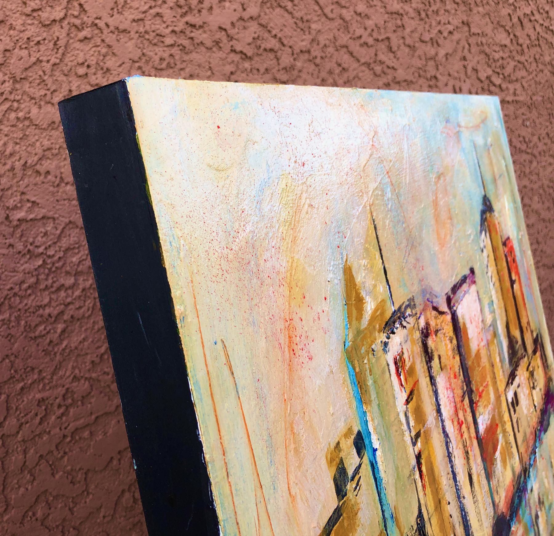 Peinture abstraite « City Skyline VII » - Painting de Sharon Sieben