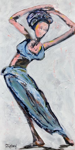 Femme latine, peinture figurative expressionniste contemporaine originale signée