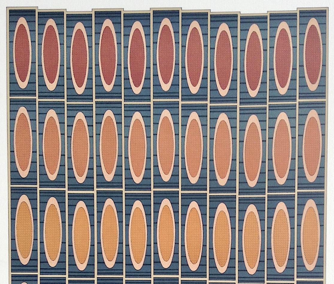 SILK STOCKINGS, CANDLELIT CAFES Signed Lithograph, Geometric Abstract Pattern - Abstract Geometric Print by Sharon Sutton