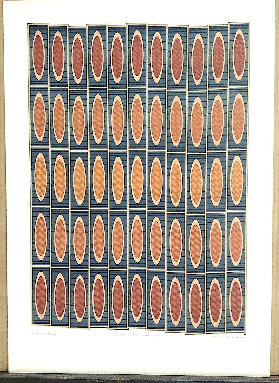 Silk Stockings and Candlelit Cafes ist eine originale handgezeichnete Lithographie von Sharon E. Sutton, gedruckt im Handlithographie-Verfahren auf 100% säurefreiem Archivpapier. Eine architektonisch inspirierte Komposition, die aus einem