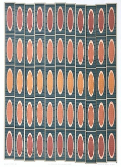 SILK STOCKINGS, CANDLELIT CAFES Signed Lithograph, Geometric Abstract Pattern