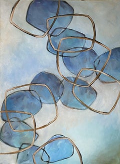 Blaues Meeresglas, Gemälde, Acryl auf Leinwand