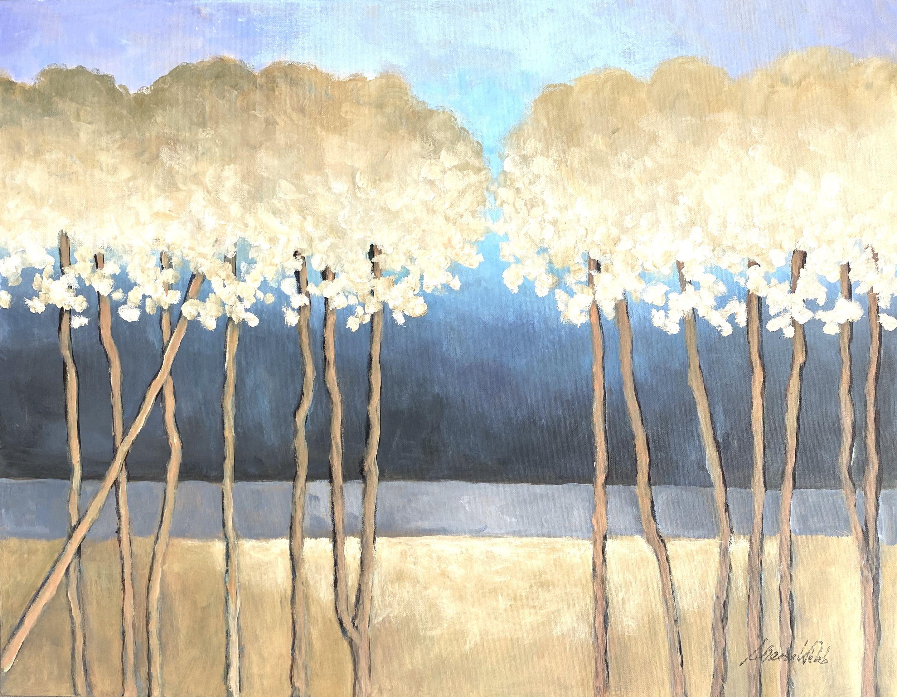 « Through the Trees and Into the Woods #30 », peinture, acrylique sur toile - Painting de Sharon Webb