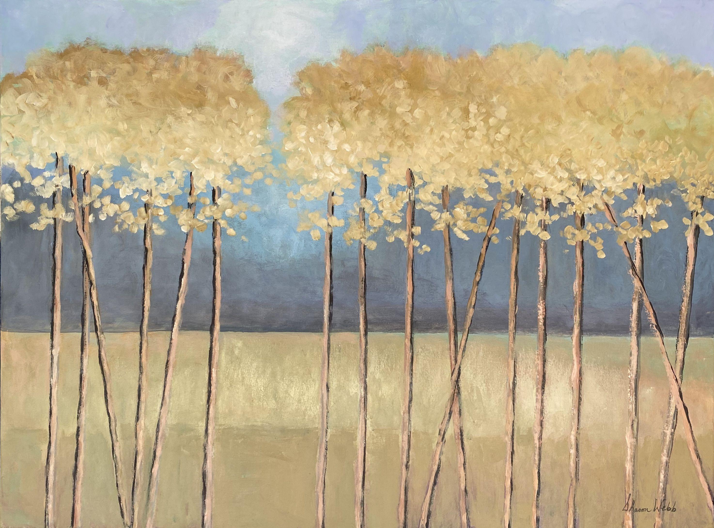 « Through the Trees and Into the Woods #32 », peinture, acrylique sur toile - Painting de Sharon Webb