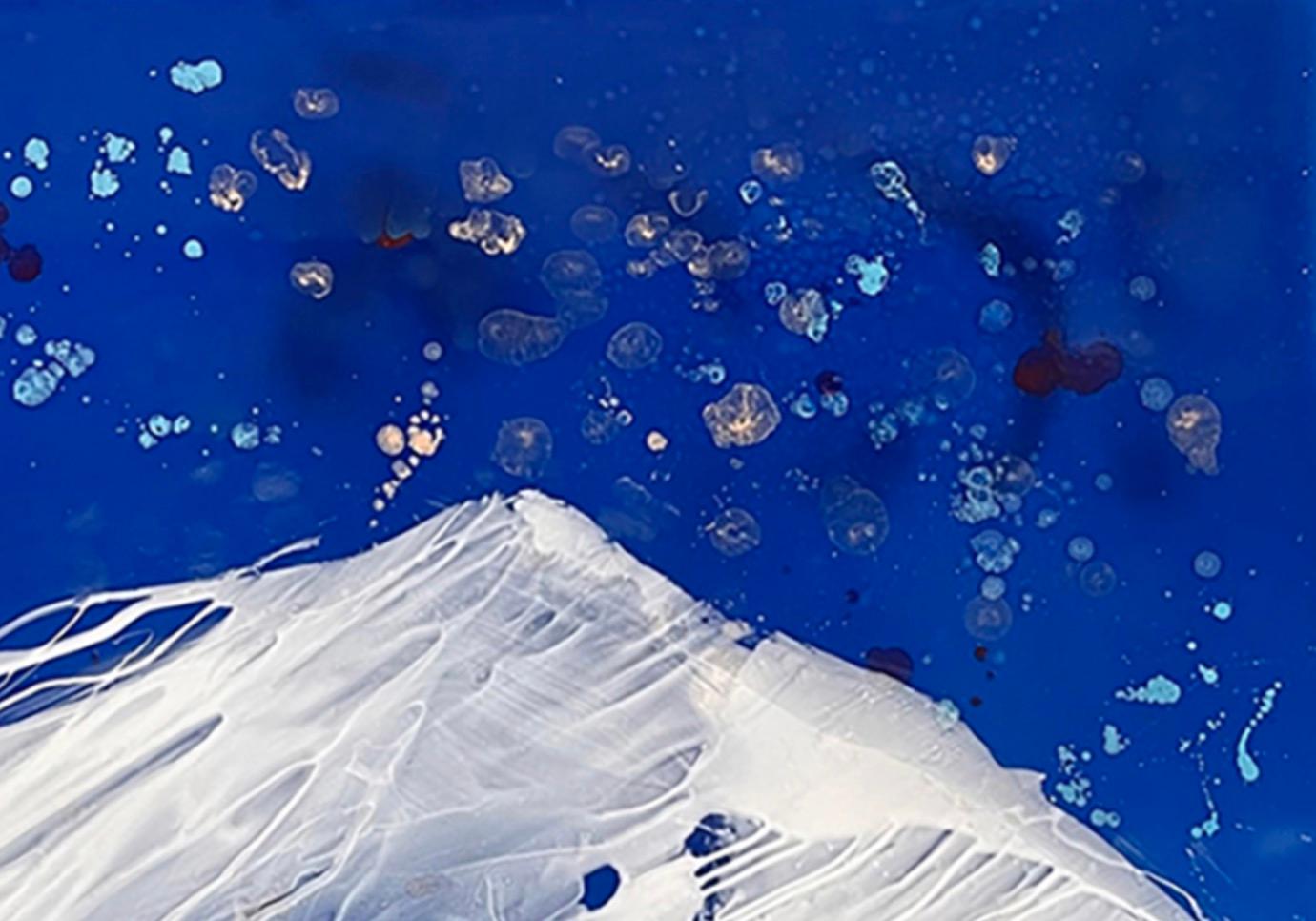 Spirit Mountain - Blue Abstract Painting by Sharon Weiner