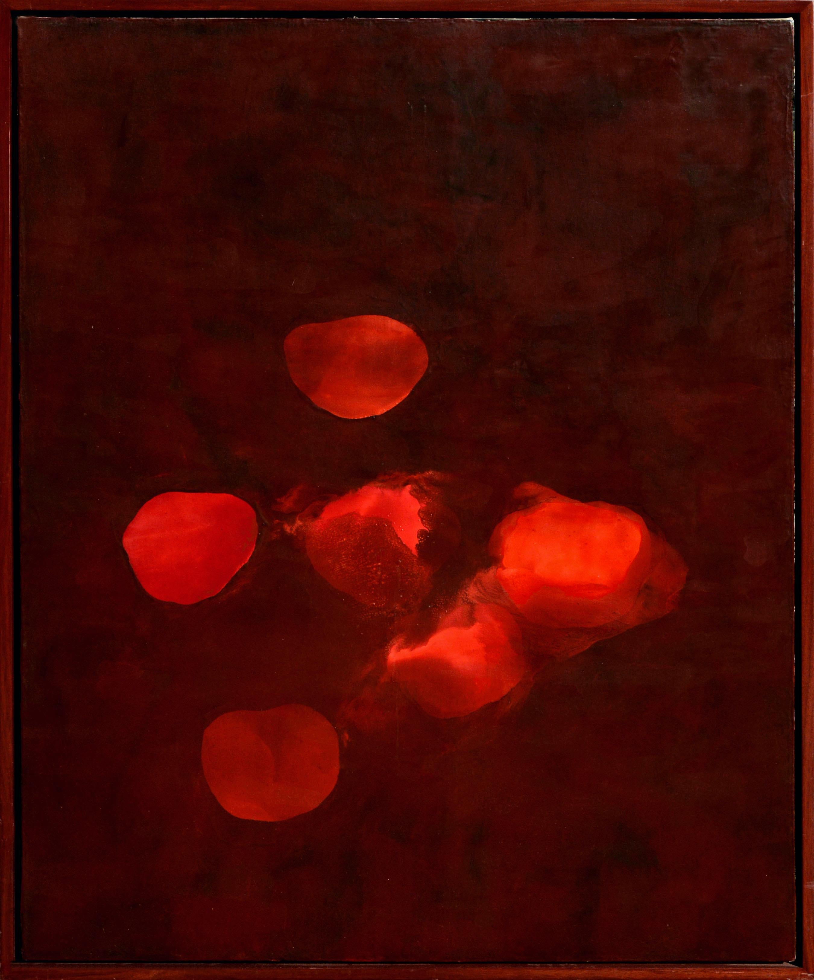 Sharon Weiner Abstract Painting - "True Selves" Red Abstract 