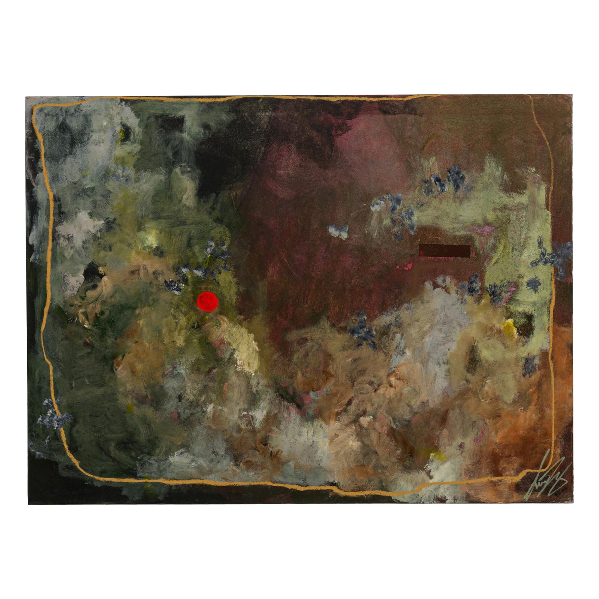 Sharone Halevy Contemporary Abstract Charcoal, Acrylic 
Oil Pastel on Canvas