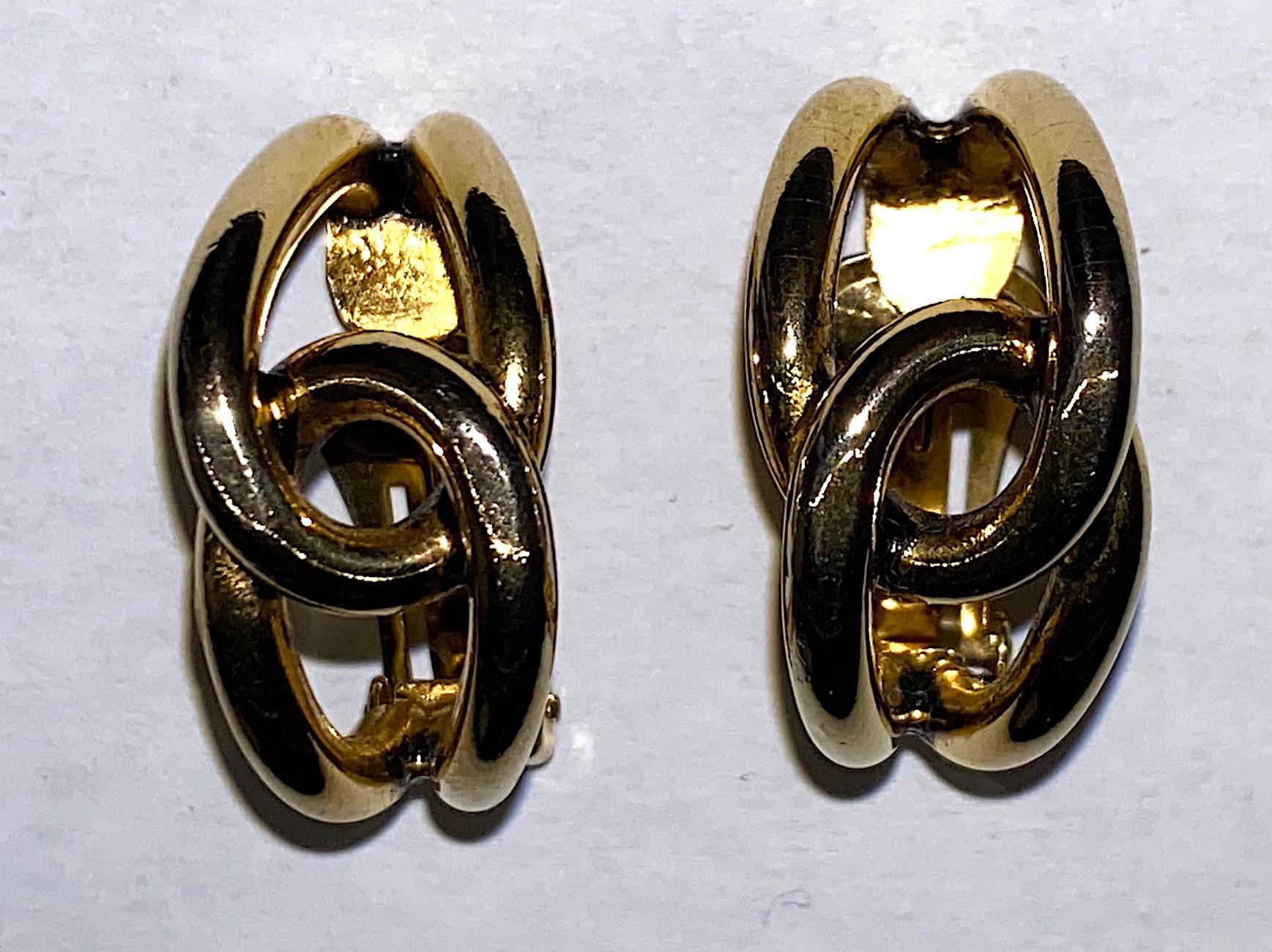 Sharra Pagano 1980s Gold Hoop Earrings In Good Condition In New York, NY