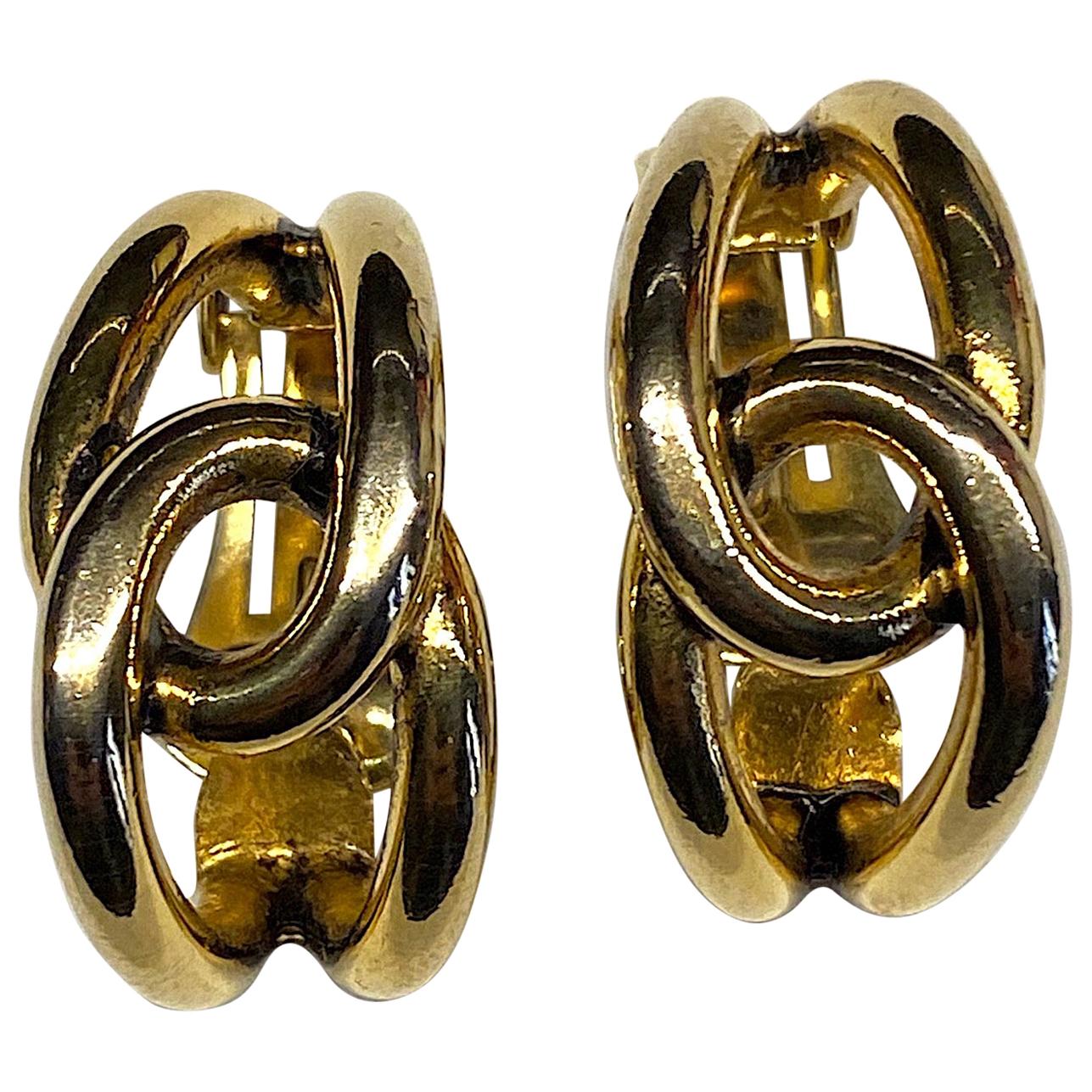 Sharra Pagano 1980s Gold Hoop Earrings