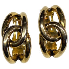 Retro Sharra Pagano 1980s Gold Hoop Earrings