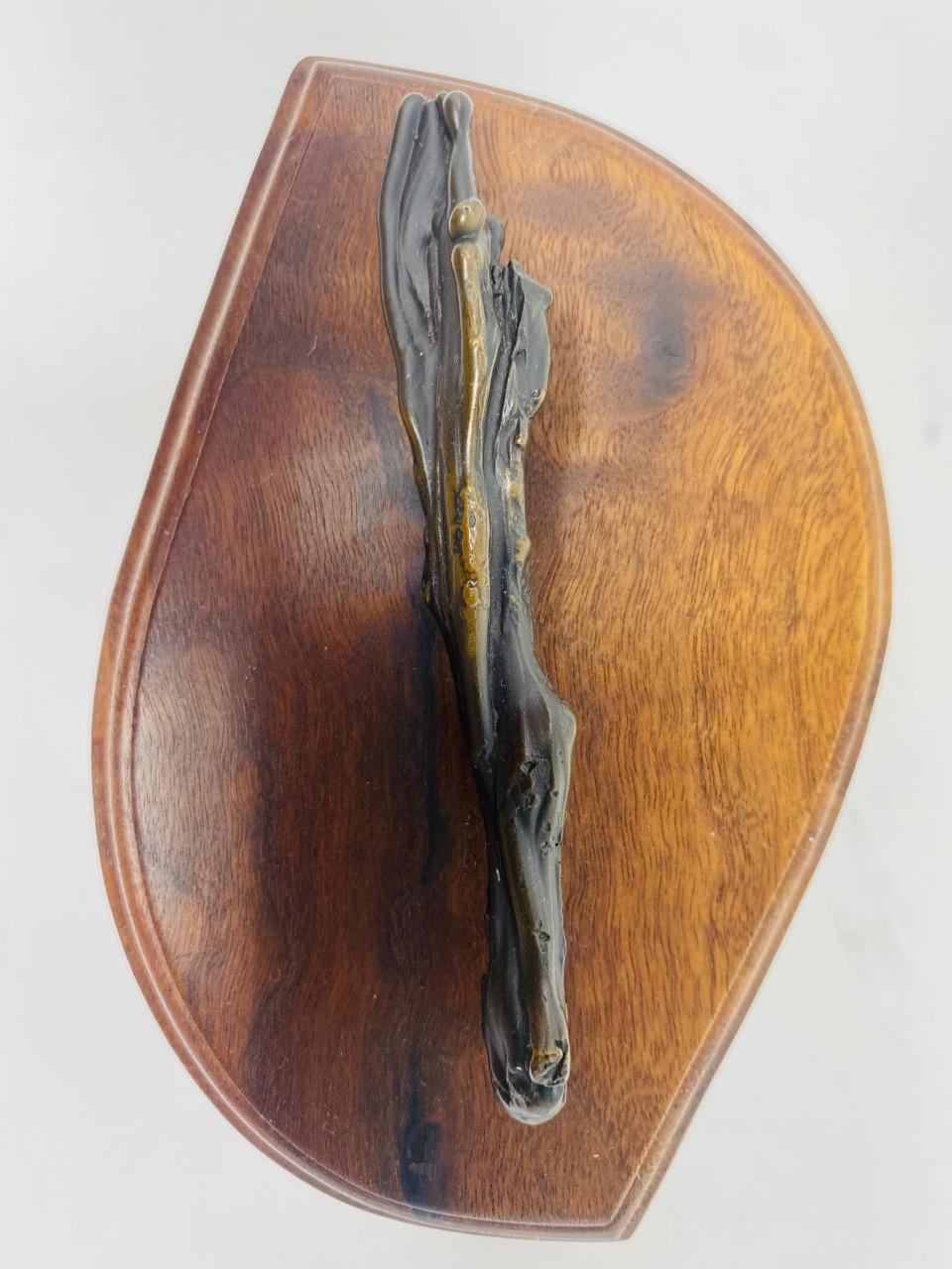 Shatsby Brutalist Bronze and Wood Lidded Box 1