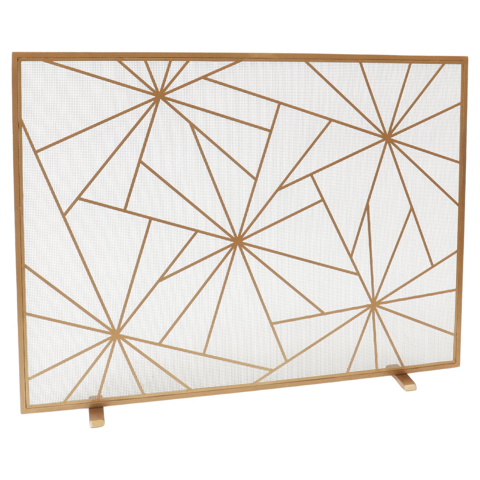 Shattered Starburst Fire Screen in a Gold Finish