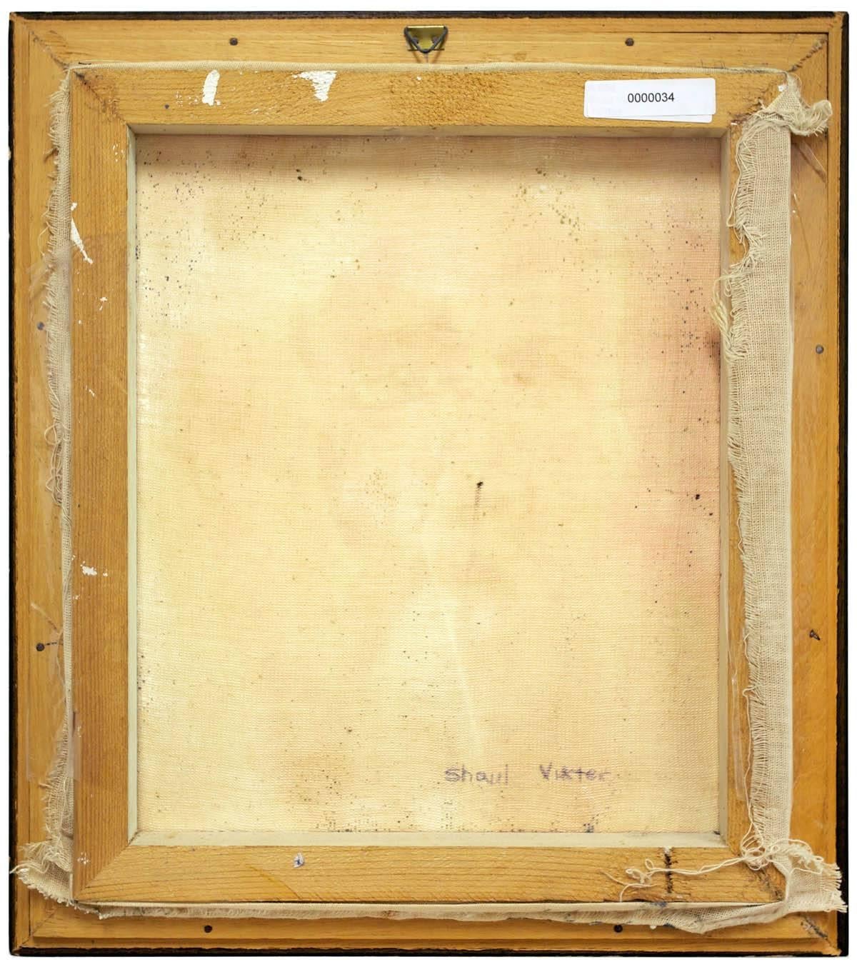 Pintura al óleo judaica israelí, Retrato de hombre santo - Painting Impresionista de Shaul Victor