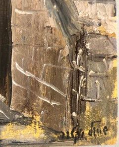 Israeli Judaica Oil Painting, Street Scene Jerusalem or Safed