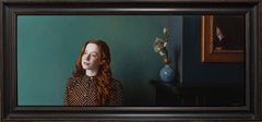 Das holländische Paar Ölgemälde auf Panel Portrait Junge Frau Interieur Vorrätig