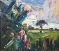 A Welsh Landscape - Original IMPRESSIONIST Impasto Oil Painting circa 1980s