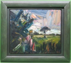 A Welsh Landscape - Original IMPRESSIONIST Impasto Oil Painting circa 1980s