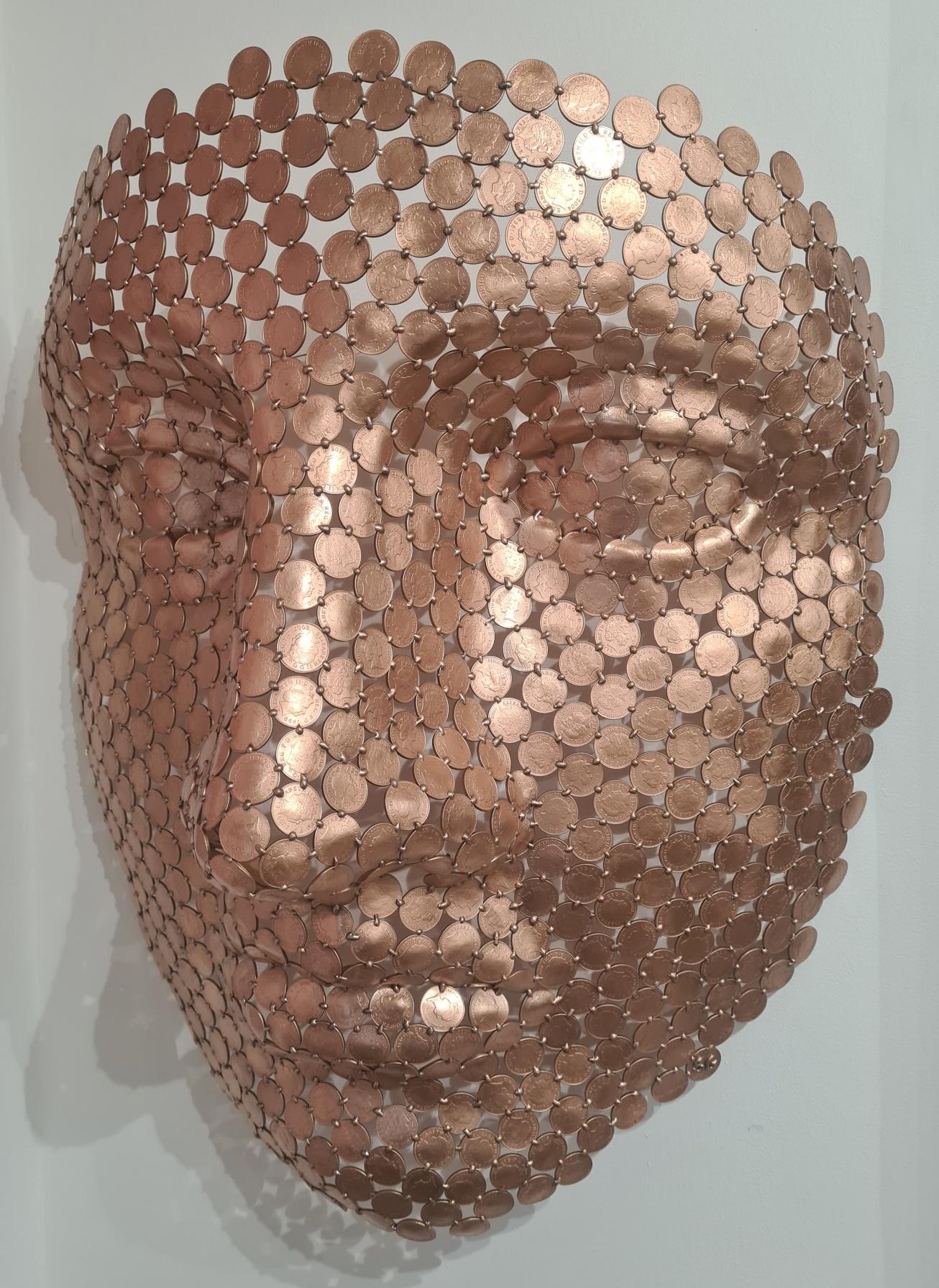 Figurative Sculpture di Shaun Gagg - Soldi in mente 2p Testa