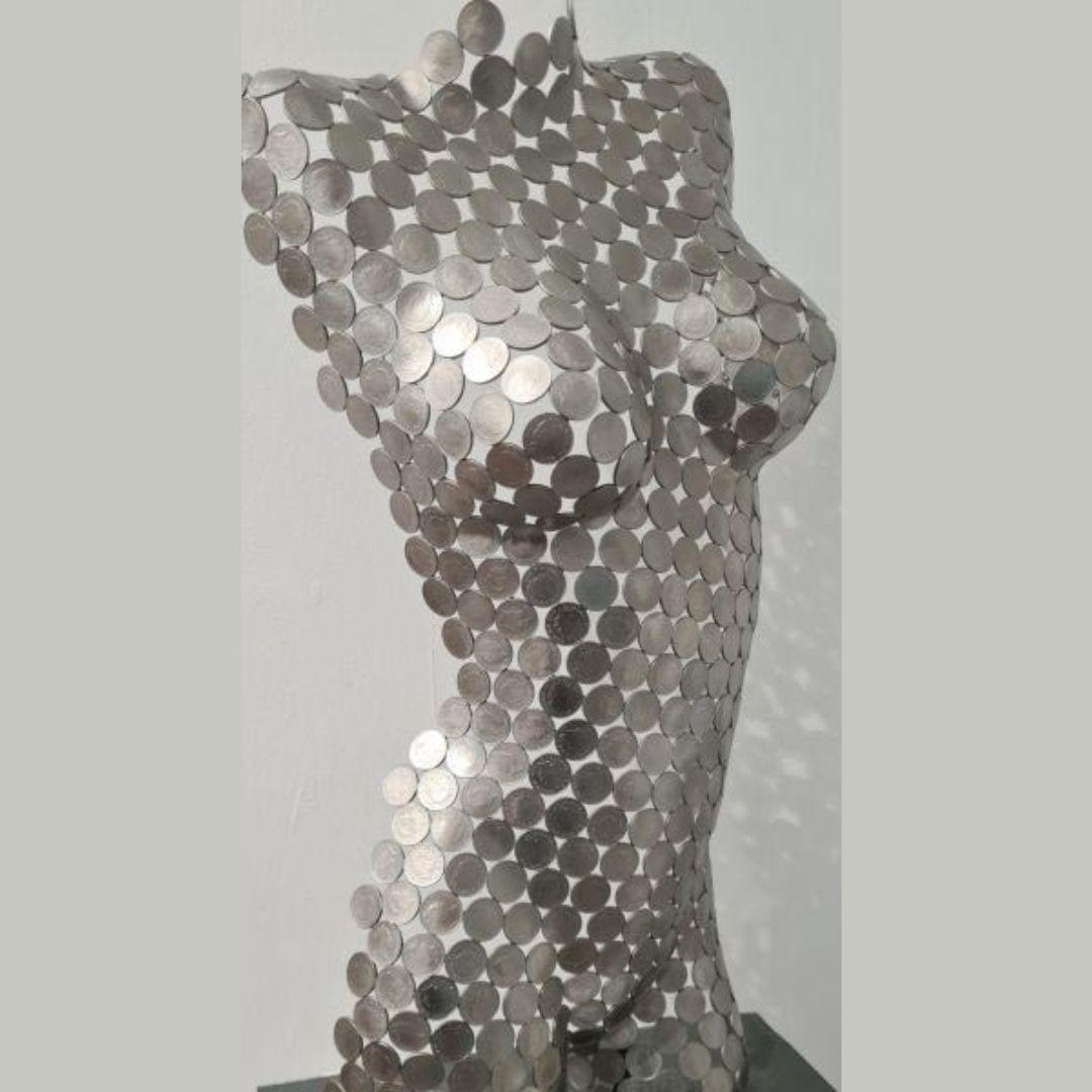 Torso 10p (Front) - original metallic female form sculpture - contemporary art  - Contemporary Sculpture by Shaun Gagg