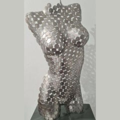 Torso 10p (Front) - original metallic female form sculpture - contemporary art 