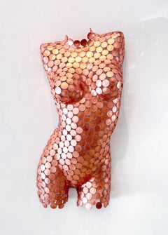 Torso 2p (Front) - original female metallic wall sculpture - contemporary art 