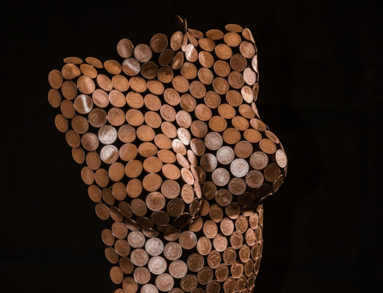 Torso 2p (Front) - original metallic female form sculpture - contemporary art  - Contemporary Sculpture by Shaun Gagg