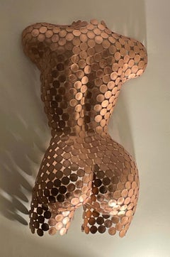 Torso 2pm (Reverse)-original metallic female form sculpture-contemporary art 