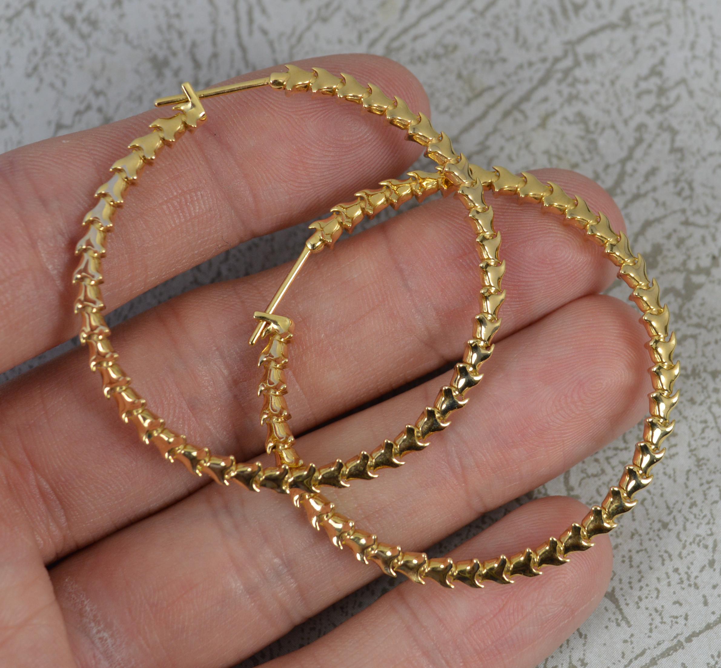 Shaun Leane Solid 18 Carat Gold Serpent Trace Hoop Earrings rrp £6, 750 For Sale 1