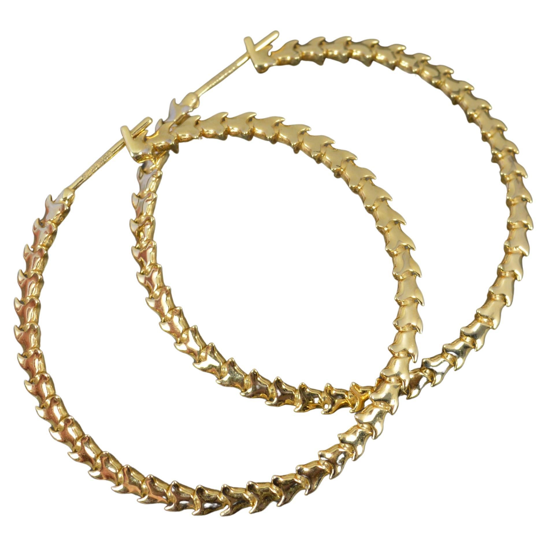 Shaun Leane Solid 18 Carat Gold Serpent Trace Hoop Earrings rrp £6, 750