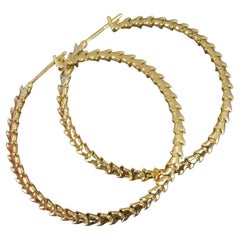 Shaun Leane Solid 18 Carat Gold Serpent Trace Hoop Earrings rrp £6, 750