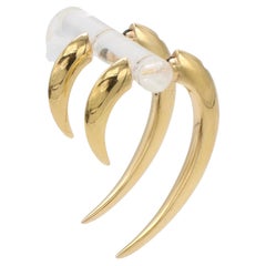 Pendientes de gota Shaun Leane Talon de oro amarillo macizo de 18 quilates con anverso y reverso