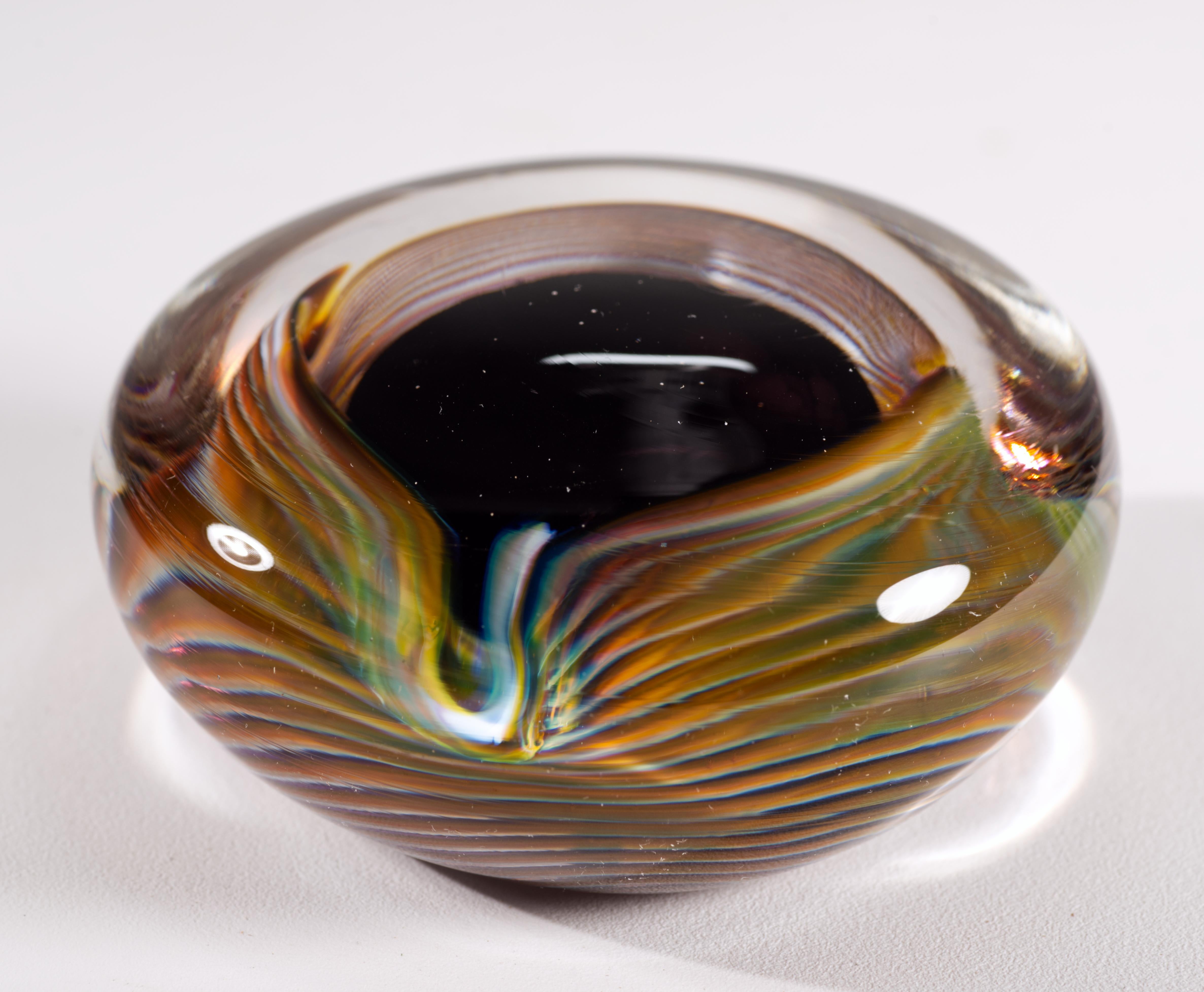 Postmoderne Presse-papiers Op-Art Shauna Watkins, American Studio Art Glass en vente