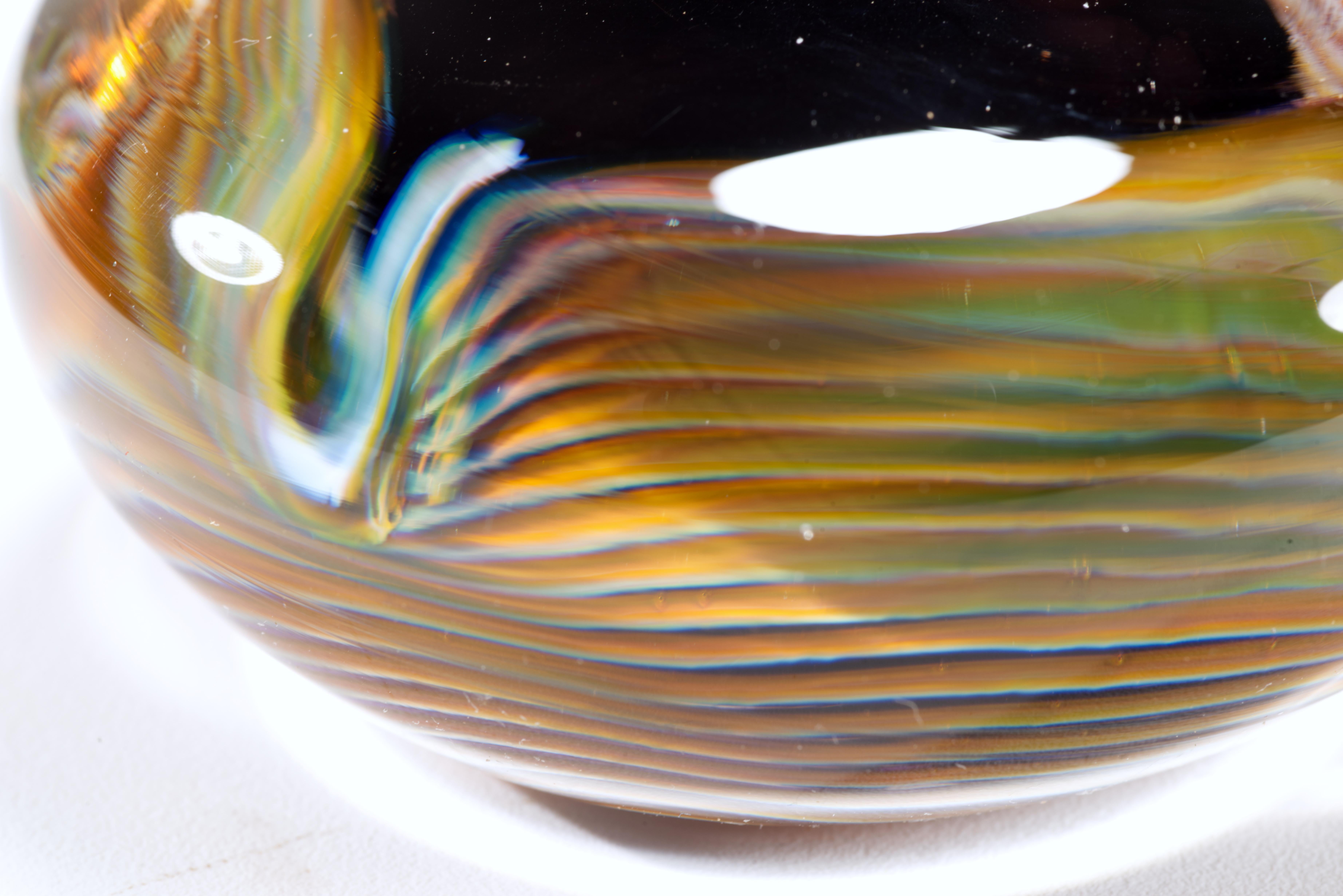 Verre d'art Presse-papiers Op-Art Shauna Watkins, American Studio Art Glass en vente