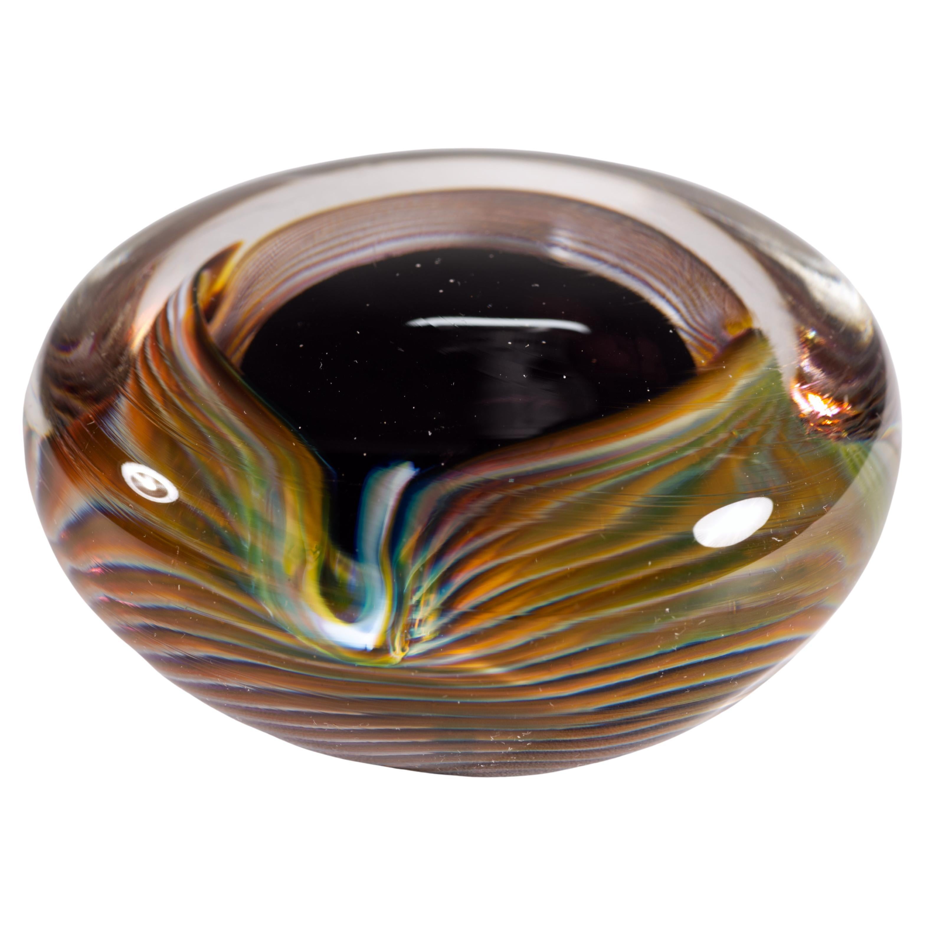Shauna Watkins Op-Art Paperweight, American Studio Art Glass
