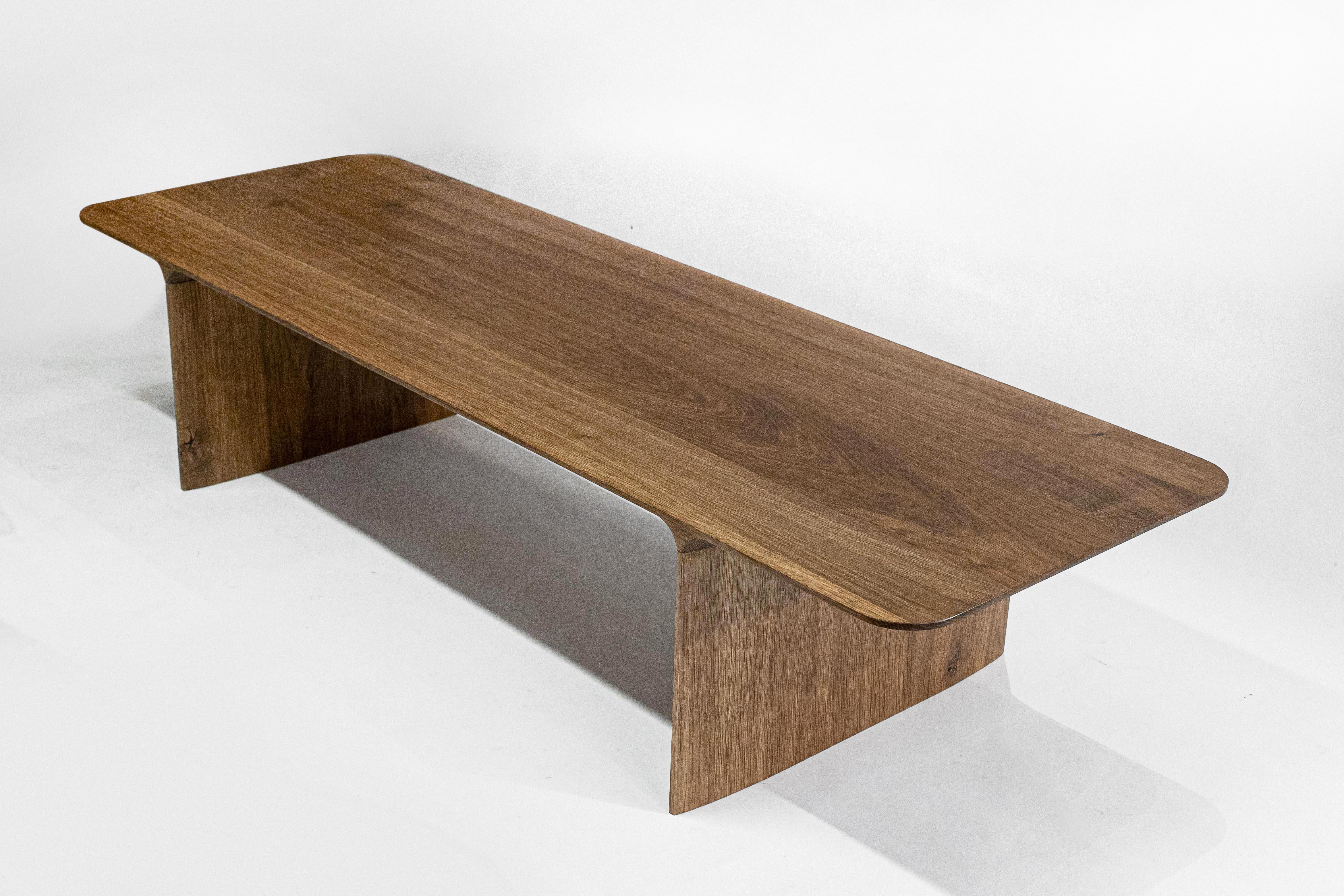 Shave oak and nut fall coffee table by Cedric Breisacher
Dimensions: L 180 x L 60 x H 35 cm
Materials: Oak, nut fall

Designer-sculptor, Cedric Breisacher has an atypical path. Self-taught man, he followed during five years an Industrial class