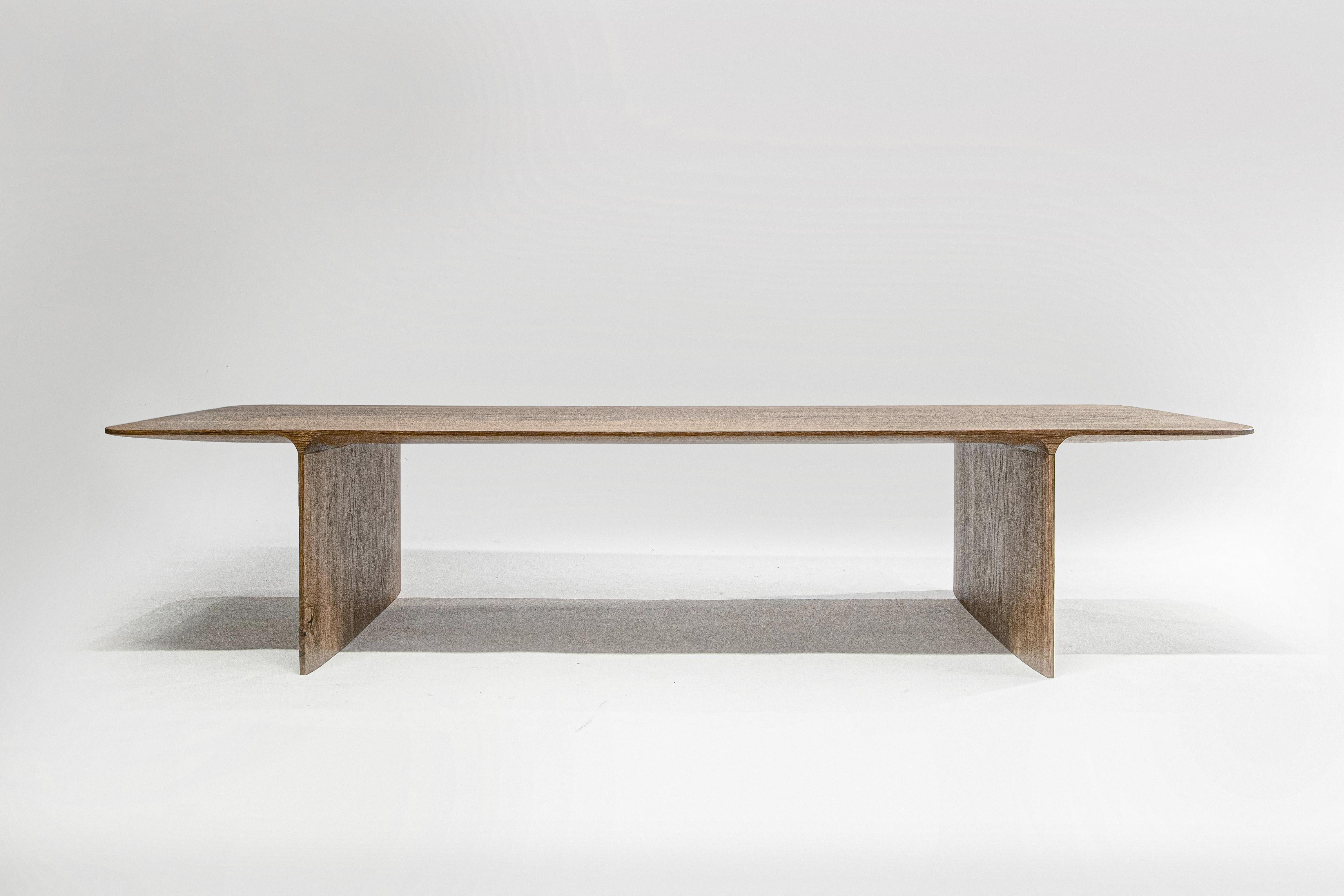 Shave oak and nut fall coffee table by Cedric Breisacher
Dimensions: L 180 x L 60 x H 35 cm
Materials: Oak, nut fall

Designer-sculptor, Cedric Breisacher has an atypical path. Self-taught man, he followed during five years an Industrial class