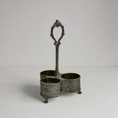 Shaw & Fisher 19th Century Antique Bottle Holder in Patinated Silver