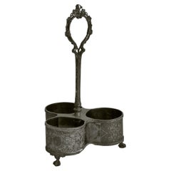 Shaw & Fisher 19th Century Antique Bottle Holder in Patinated Silver