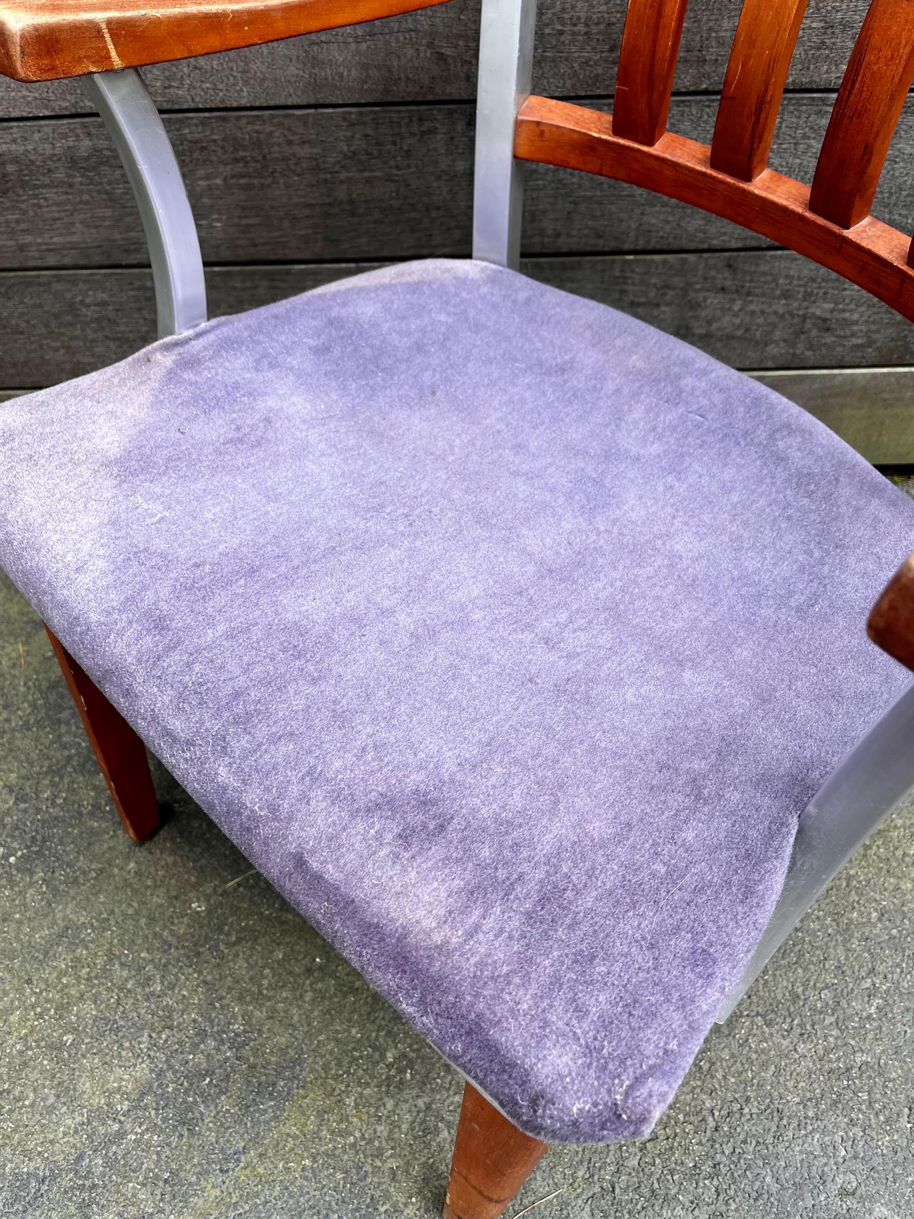 Shaw Walker Aluminum and Wood Armchair, circa 1940 (for restoration) For Sale 5