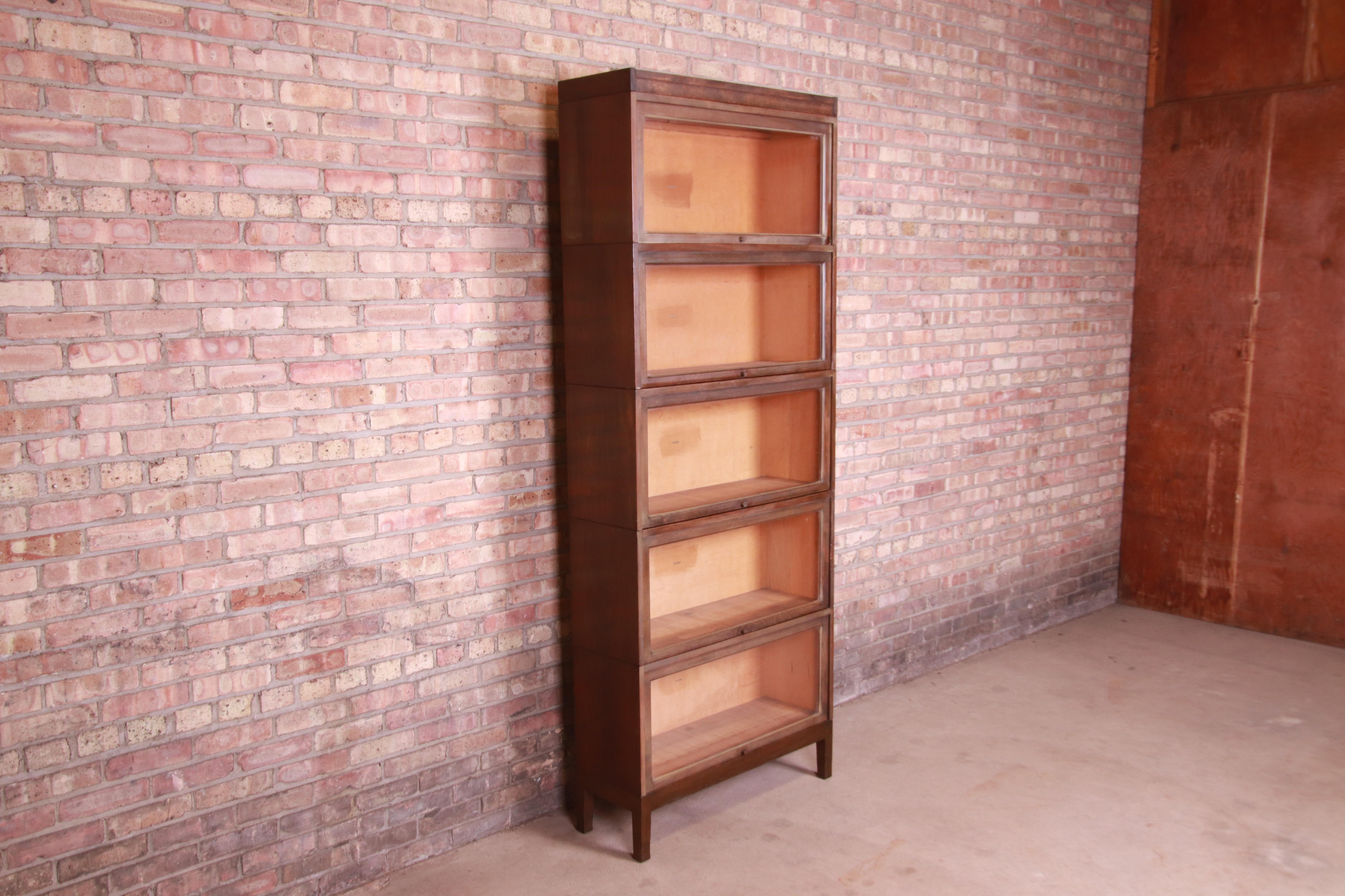 20th Century Shaw Walker Arts & Crafts Five-Stack Barrister Bookcase, Circa 1920s