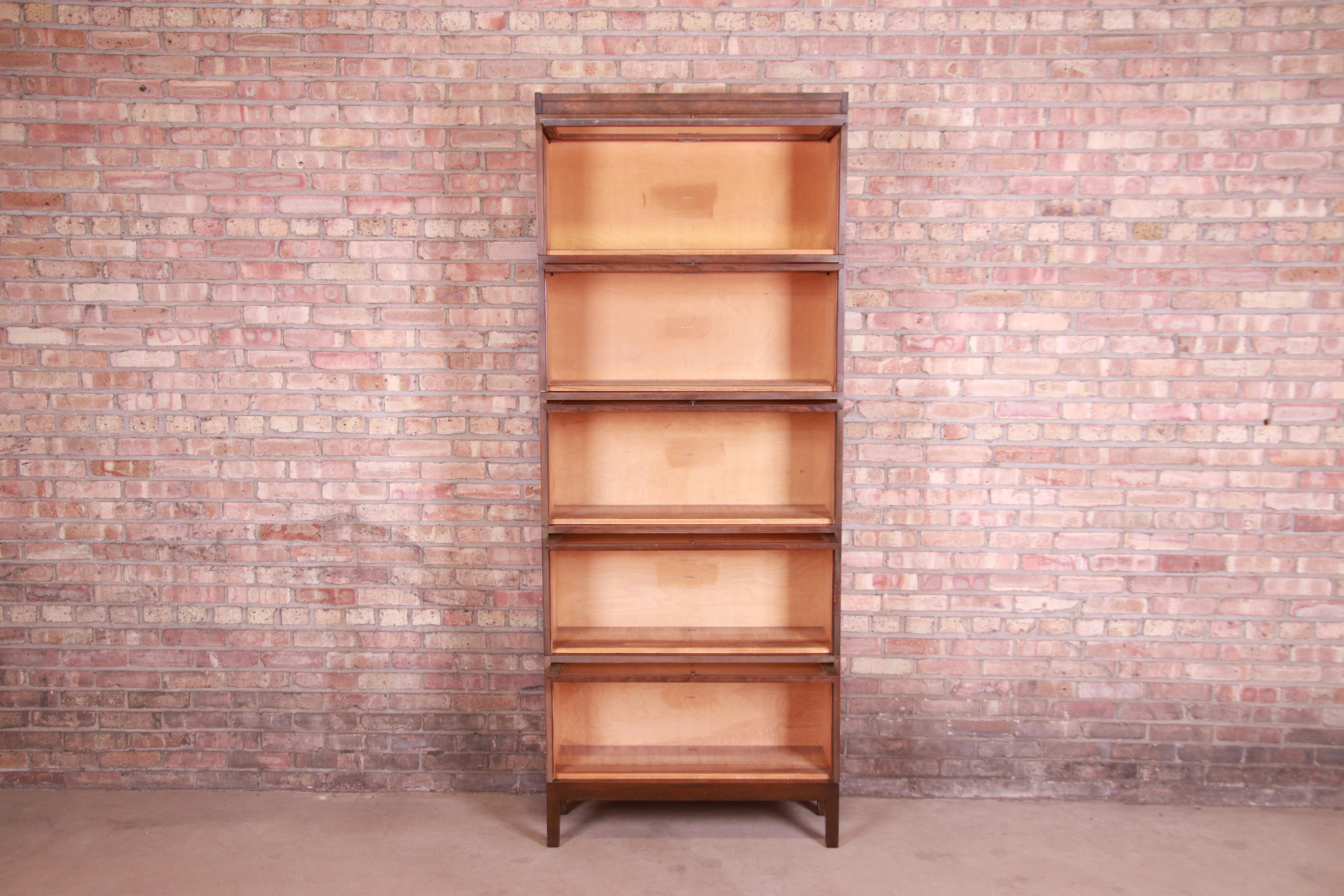 Shaw Walker Arts & Crafts Five-Stack Barrister Bookcase, Circa 1920s 1